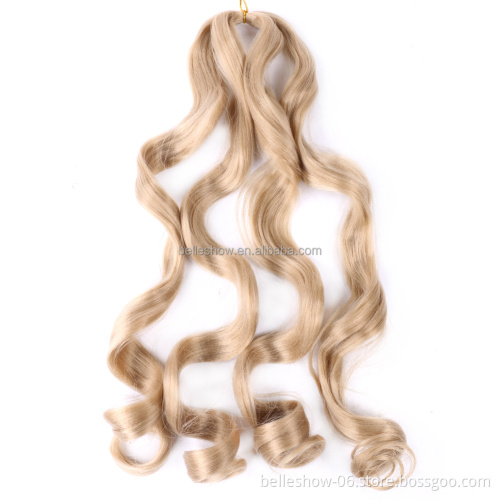 Hot sell  Synthetic shiny silk Wave straight Curls French Curly Crochet Braids spiral curl hair